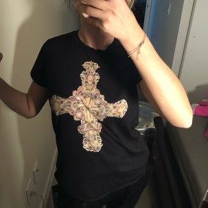 Black cross T-shirt